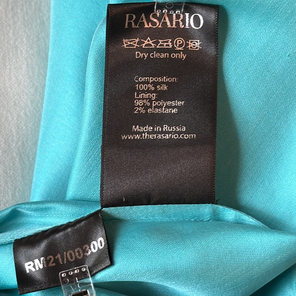 Rasario Silk Turquoise Evening Gown / Mother of Bride Gown - Picture 10 of 16